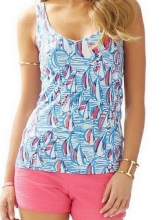 Lilly Pulitzer Tops - Lilly Pulitzer Tabbie Tank Top in Resort White Red Right Return Sz S